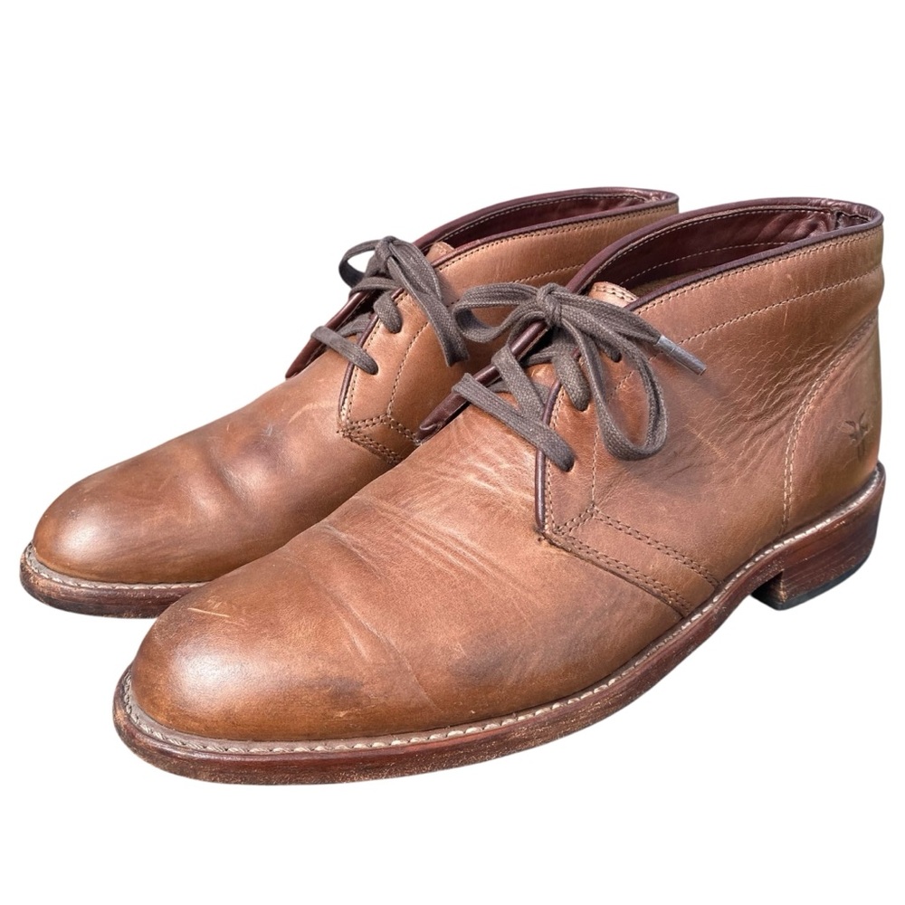 Frye Bowery Chukka Boot Mens 10 M Tan Brown Oiled Leather Ankle Goodyear Welt